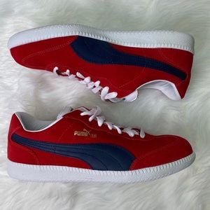 Puma 10 JR.  Junior size six Chinese Red/Navy